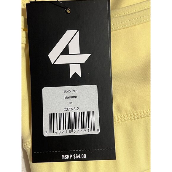 Foulaps Yellow Sports Bra Size Medium - Solo Banana - One Shoulder Double Strap - Picture 3 of 3